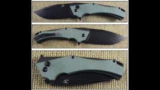 KT1008F1 Kansept Knives Hellx Framelock D2 Grn Mic