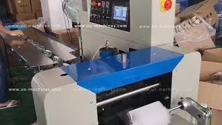 Empty shapoo plastic bottle manual loading bag film wrapping sealing packing machine