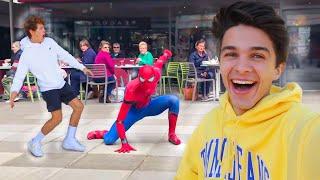 SPIDERMAN PRANK IN REAL LIFE ON FRIENDS!!