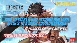 FIVE STARS-HOW TO CREATE AN ACCOUNT AND EARN AFTER 2 TO 3 DAYS! ABSOLUTELY FREE! ARENA GAMEPLAY!