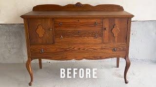 Restoring A Free Antique Oak Sideboard/Buffet | Wood Furniture Repair & Refinishing