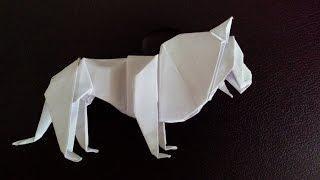 Красивый  лев оригами, lion origami