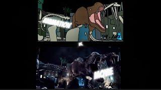 Jurassic world  fallen kingdom final fight | Animation vs. Movie | @bluefoxanimations3029 ​⁠