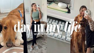 PRODUCTIVE DAY IN MY LIFE | With timestamps! Work from home, workout, winding down at home