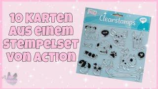  10 Karten aus einem Action Stempelset 