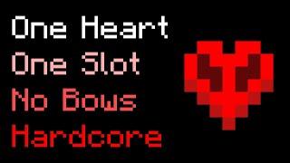 Can You Beat Hardcore Minecraft With 1 Heart, 1 Slot, & No Bow?