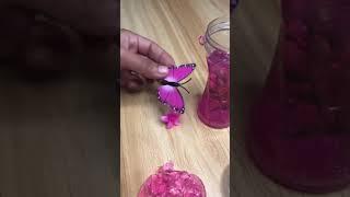 Pink Butterfly Slime Garden #shorts #asmr #slime #satisfying #viral #viralshorts #trending #fyp