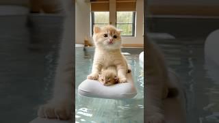 Mom and Kitten Enjoy a Peaceful Summer Getaway Together