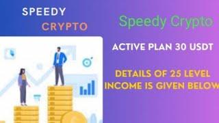 Speedy Crypto 25 level income plan in Tamil, automatic 3 top up  . Work from home