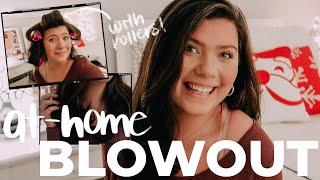 BLOWOUT TUTORIAL WITH VELCRO ROLLERS | at-home blowout using the revlon one-step hairdryer