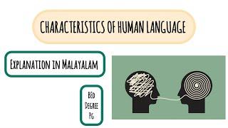 CHARACTERISTICS OF HUMAN LANGUAGE #bed #kerala #characteristicsofhumanlanguage #english #degree #pg