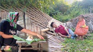 The woman did everything and found medicinal herbs to cook chicken soup for the sick boy.