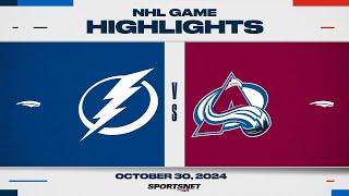 NHL Highlights | Lightning vs. Avalanche - October 30, 2024