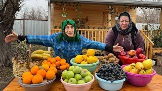 Grandma Rose Make a Mixed Salad With Honey From 10 Different Fruits! Country Life