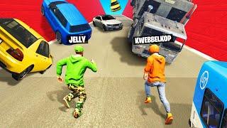 Dodge The CAR AVALANCHE In GTA 5! (vs. Kwebbelkop)