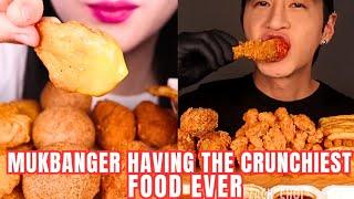 mukbangers eating the CRUNCHIEST food ever| crunchy bites| satisfying ASMR bites