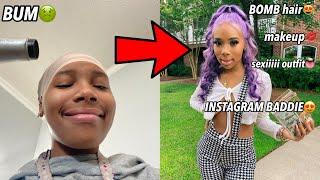 turning myself into a INSTAGRAM BADDIE (makeup, hair & outfit) | HairSasa