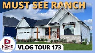 Farmhouse Style Custom Ranch Home Design, Toured with the Builder