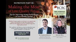 Making the Most of Low-Quality Forage -  Tips for Improving Animal Performance
