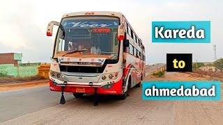 करेड़ा से अहमदाबाद बस सफ़र || vlog with driver || kareda to ahmedabad bus journey || Cabin Journey