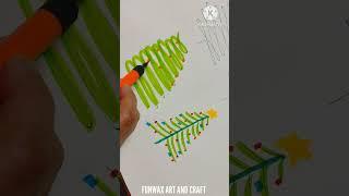 Christmas tree drawing | Draw trees #funwax #christmastree #howtodraw #shorts #youtubeshorts