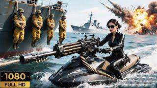 【抗日電影】日軍軍艦大肆進攻，殊不知女戰士早已埋伏水下，給軍艦痛擊！#抗日 #抗戰