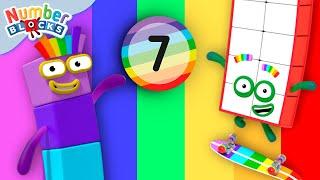 Rainbow Senens Club!  | Maths for Kids | Learn to count - 123 | Numberblock