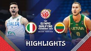 Lithuania  too strong for Italy  in Semi-Finals | Highlights | FIBA OQT 2024 Puerto Rico