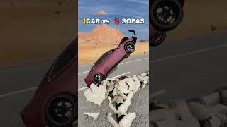 Car vs Sofas — Unexpected Destruction