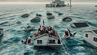 After TSUNAMI, Survivors Get Stuck on ROOFTOPS of Houses and Try Not to Be EATEN by Extinct Sharks