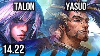 TALON vs YASUO (MID) | Legendary | KR Master | 14.22