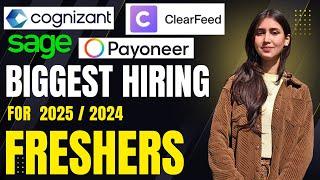 Cognizant, Payoneer, ClearFeed & Sage Biggest hiring | Batch 2025/2024/ | All Graduates