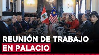 Presidenta Dina Boluarte en reunión de trabajo con el primer ministro de Malasia en Palacio