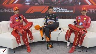 Post Race Press Conference 2024 Abu Dhabi GP  Lando Norris, Charles Leclerc, Carlos Sainz