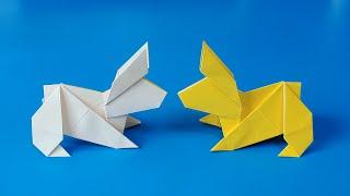 색종이로 토끼 접는방법(종이접기) / 네모아저씨 / Rabbit origami / うさぎの折り紙