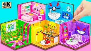 Make 5 Color House with Pikachu Kitchen, Pokeball Pokémon, Star Kirby Bedroom ️ DIY Miniature House