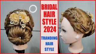 Bridal bun hairstyle girl for wedding | Different types of bun hairstyles for wedding | Best 2024