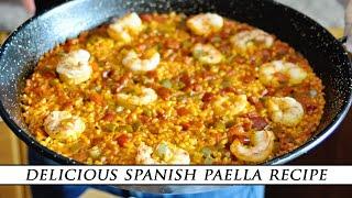 Simple SPANISH PAELLA with Shrimp & Bell Peppers