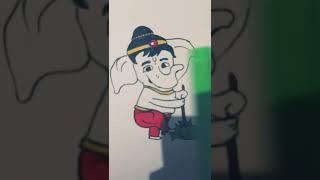 cute ganapati papa and covid 19  funny drawing #ganapatipapa #covid19 #funny #cute #shorts