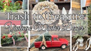 DIY VINTAGE WINTER HOME  DECOR | THRIFT FLIPS | TRASH TO TREASURE