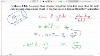 at about what pressure would the mean free path of air molecule be 10 cm P 1-63