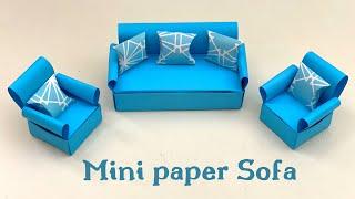 DIY MINI PAPER SOFA / Paper Crafts For School / Paper Craft / Easy kids craft ideas /Paper Craft New