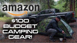 $100 BUDGET CAMPING! | Amazon products...