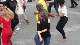 Dancing to Latin Music in downtown Philly