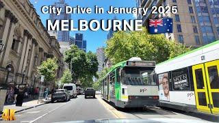 Melbourne Australia in January 2025 Driving Around the City 4K Video