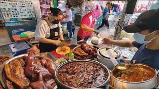 槟城汕头街米其林推荐街头美食猪肚鸡脚卤味饭炸鸡RM30晚餐吃到爽 Penang Kimberley Street Food Braised Pork Rice Fried Chicken Dinner