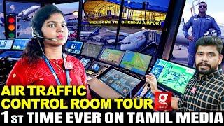 ️3500 Flight இங்க தான் Control பண்றோம்யாரும் பார்க்காத Air traffic Control Room 1st Ever ATC Tour