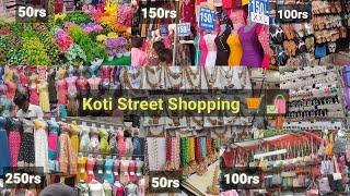 koti Street Shopping in Hyderabad ️|| Koti Sultan Bazar || 150rs Kurtis collection 