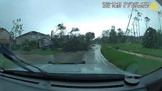 Dash camera video from Palm Beach County Sheriff's Office shows damage after tornado hit Wellington