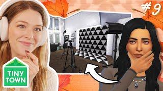 building a PHOTOGRAPHY office in the sims 4 | Tiny Town Black & White #9